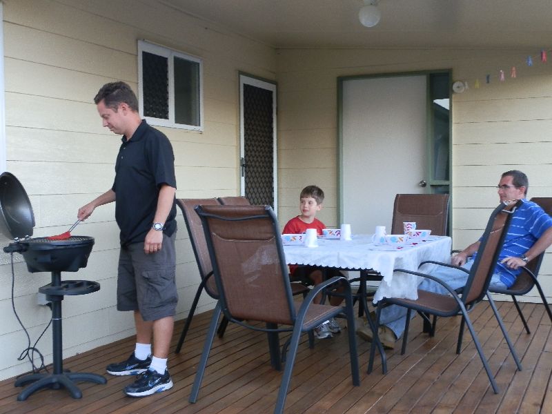 Enjoying a BBQ on the back deck
